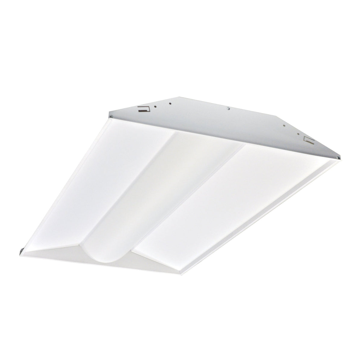 2x4 LED Center Basket Troffer, 44W, 5000K, White, w/ EM Battery