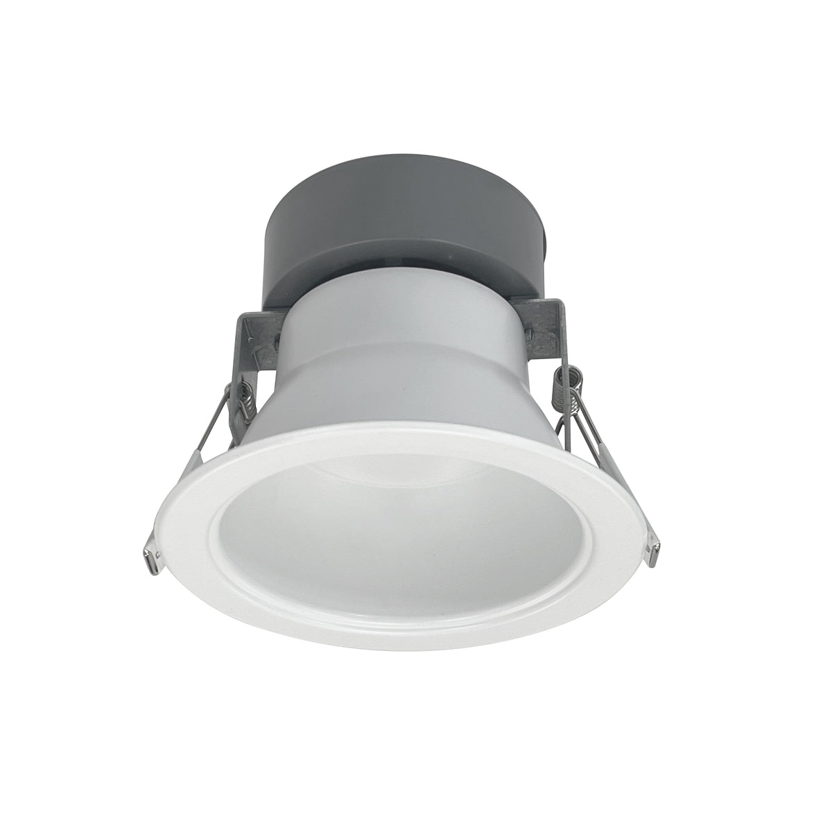 4" Quartz Round LED Can-less Downlight with Selectable Lumens & CCT, White Finish