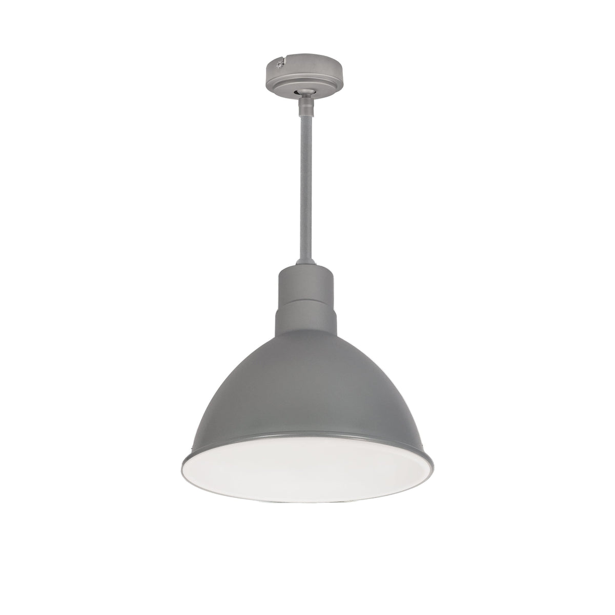 10" RLM 24" Stem Mounted LED Shade, 3000lm, 3000K, Gun Metal/White, 120V 0-10V/Triac/ELV & 277V 0-10V Dimming