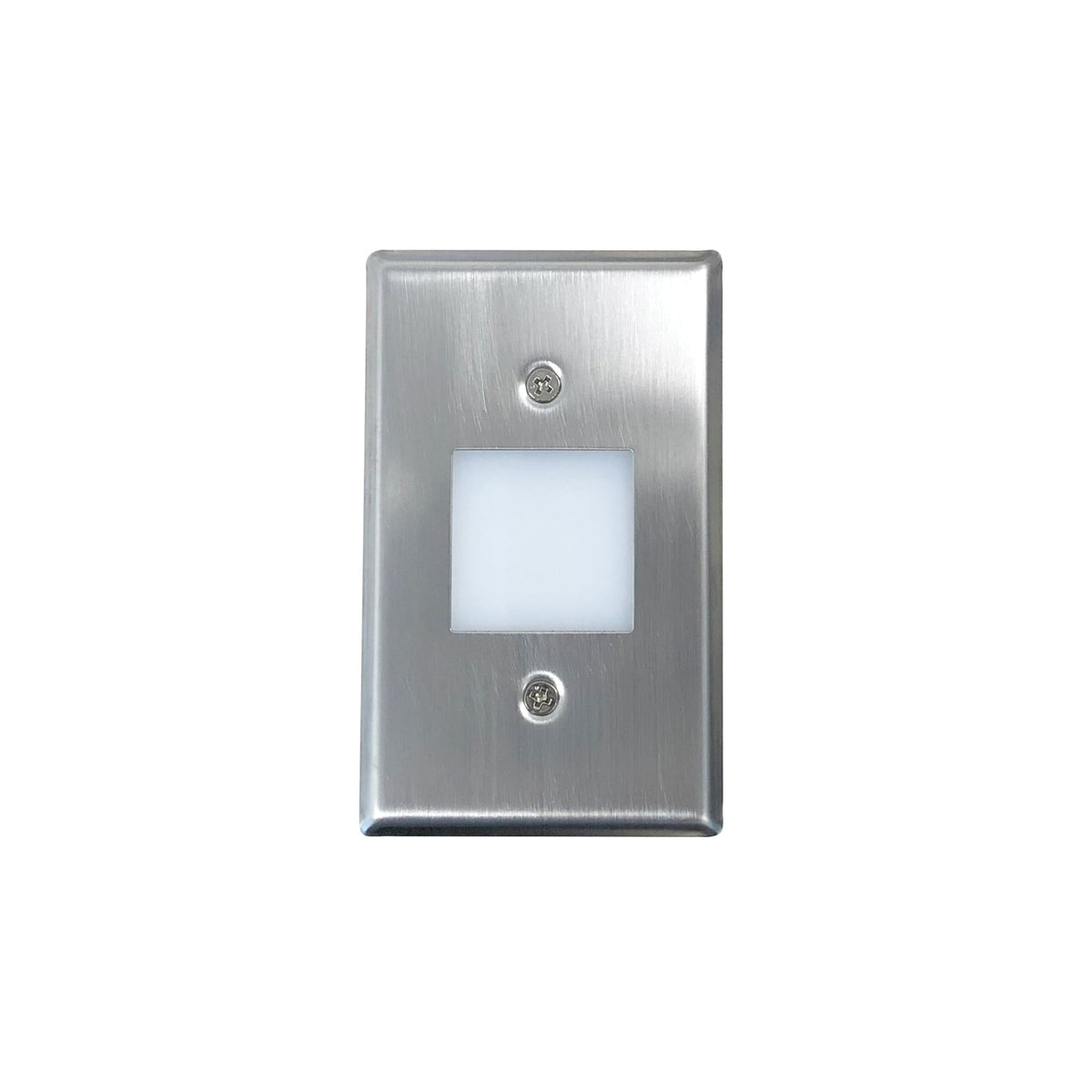 Mini LED Step Light w/ Frosted Glass Lens Face Plate, 1W, 90+ CRI, 2700K, Brushed Nickel, 120V Non-Dimming