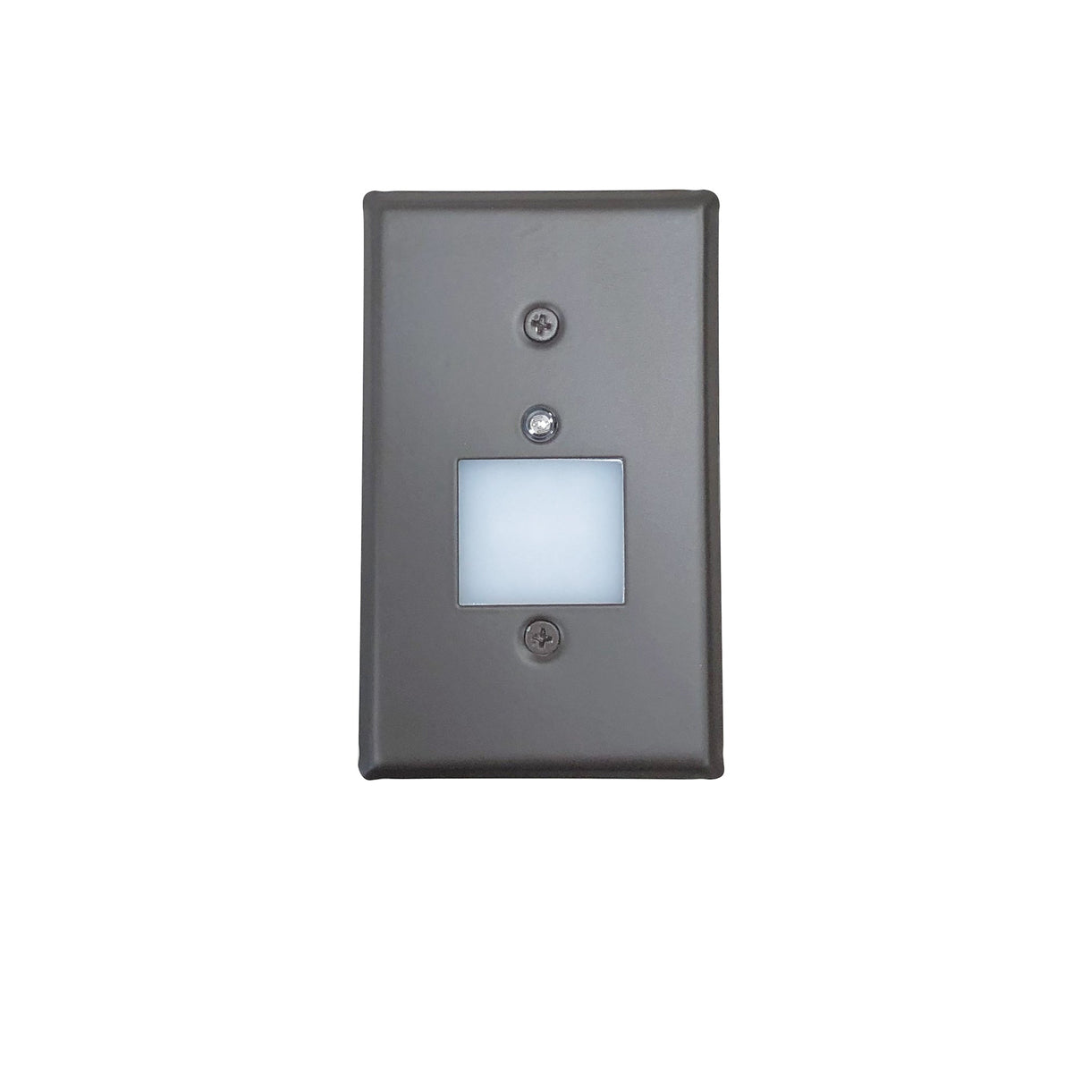 Mini LED Step Light w/ Photocell, Frosted Glass Lens Face Plate, 1W, 90+ CRI, 2700K, Bronze, 120V Non-Dimming