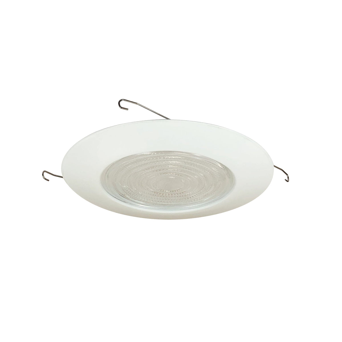 6" Fresnel Shower Lens w/ Metal Trim, White