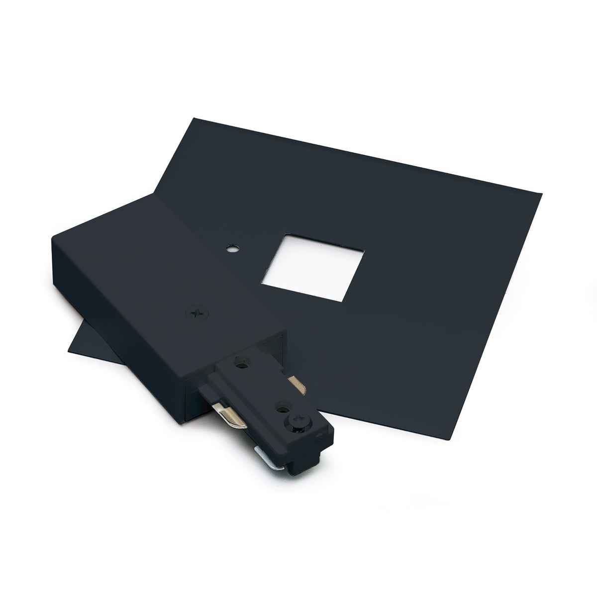 Live End Feed with Cover for One-Circuit Track, Black Finish