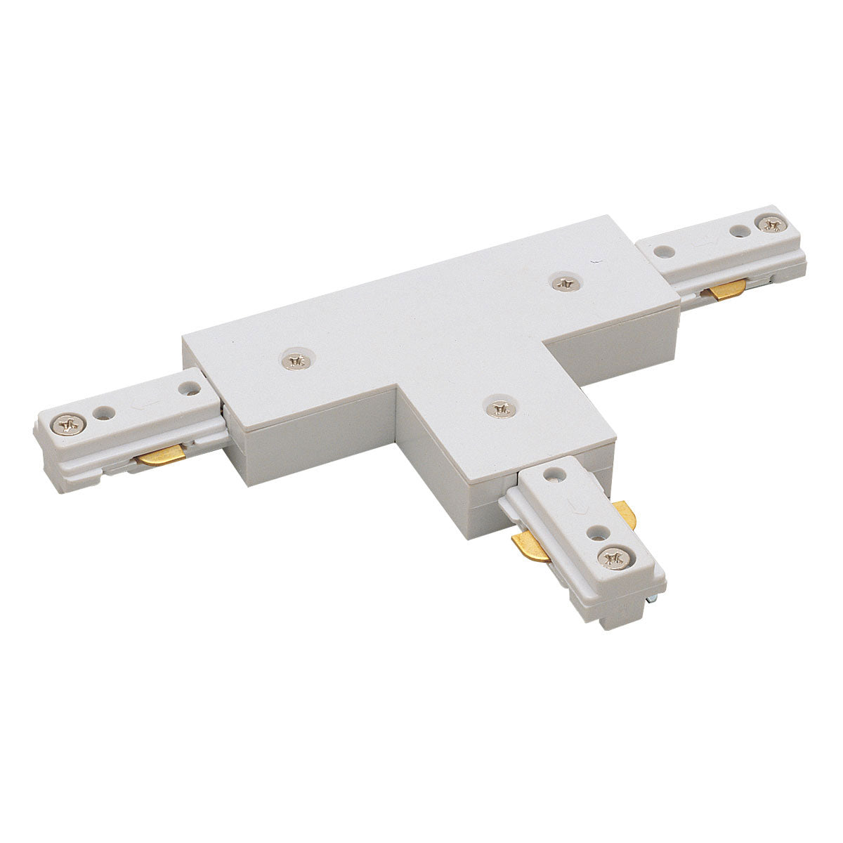 T-Connector for One-Circuit Track (Right Polarity), White Finish