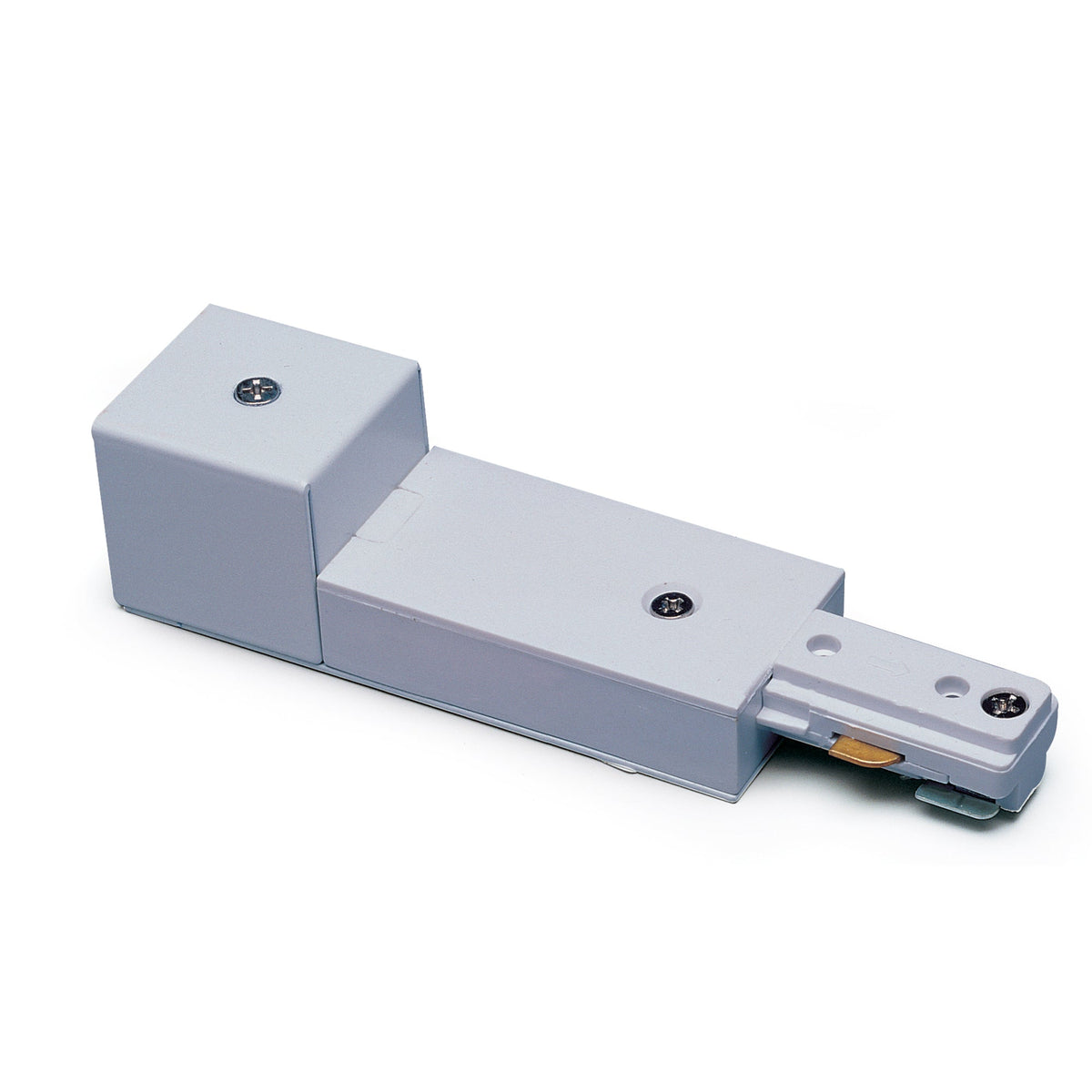 Live End Conduit Feed for One-Circuit Track (Left Polarity), Silver Finish