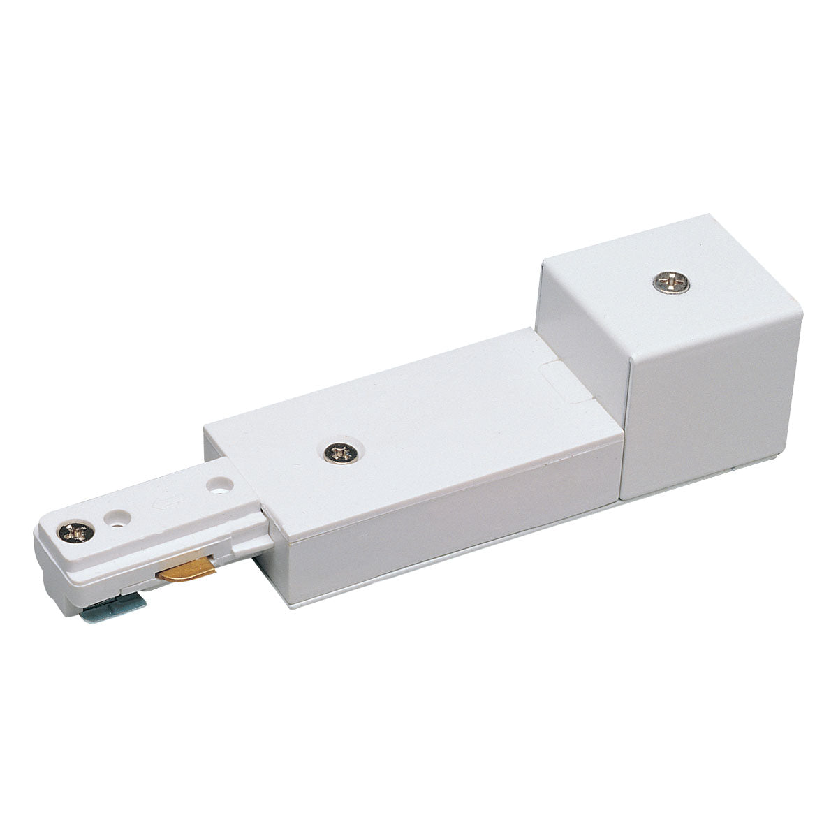 Live End Conduit Feed for One-Circuit Track (Right Polarity), White Finish