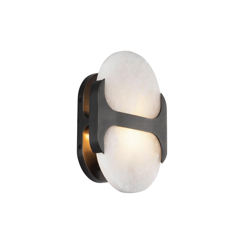 ALORA Lighting Odin WV357109UBAR Wall Vanity Light Fixture, UL Damp Rated, Urban Bronze/Alabaster