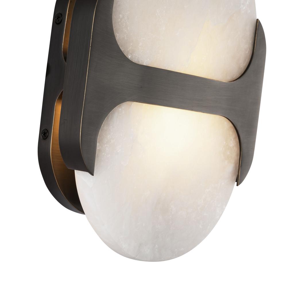 ALORA Lighting Odin WV357109UBAR Wall Vanity Light Fixture, UL Damp Rated, Urban Bronze/Alabaster