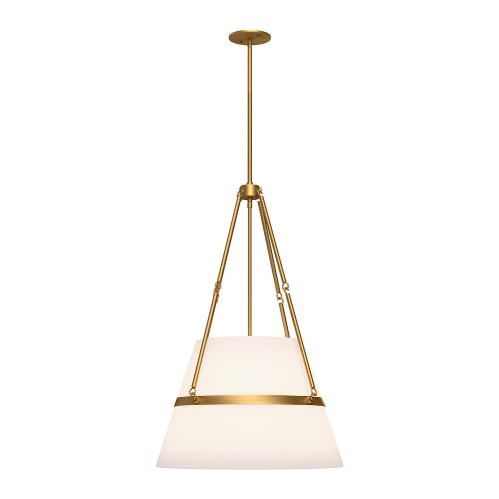 ALORA MOOD Lighting PD546719AGWL Pendant Light, UL Damp Rated, Aged Gold/White Linen