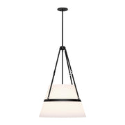 ALORA MOOD Lighting PD546719MBWL Pendant, 1 Light, Matte Black/White Linen