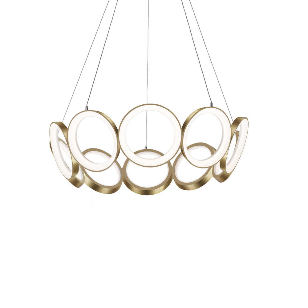 Kuzco Oros 29-in Antique Brass LED Chandeliers, Antique Brass
