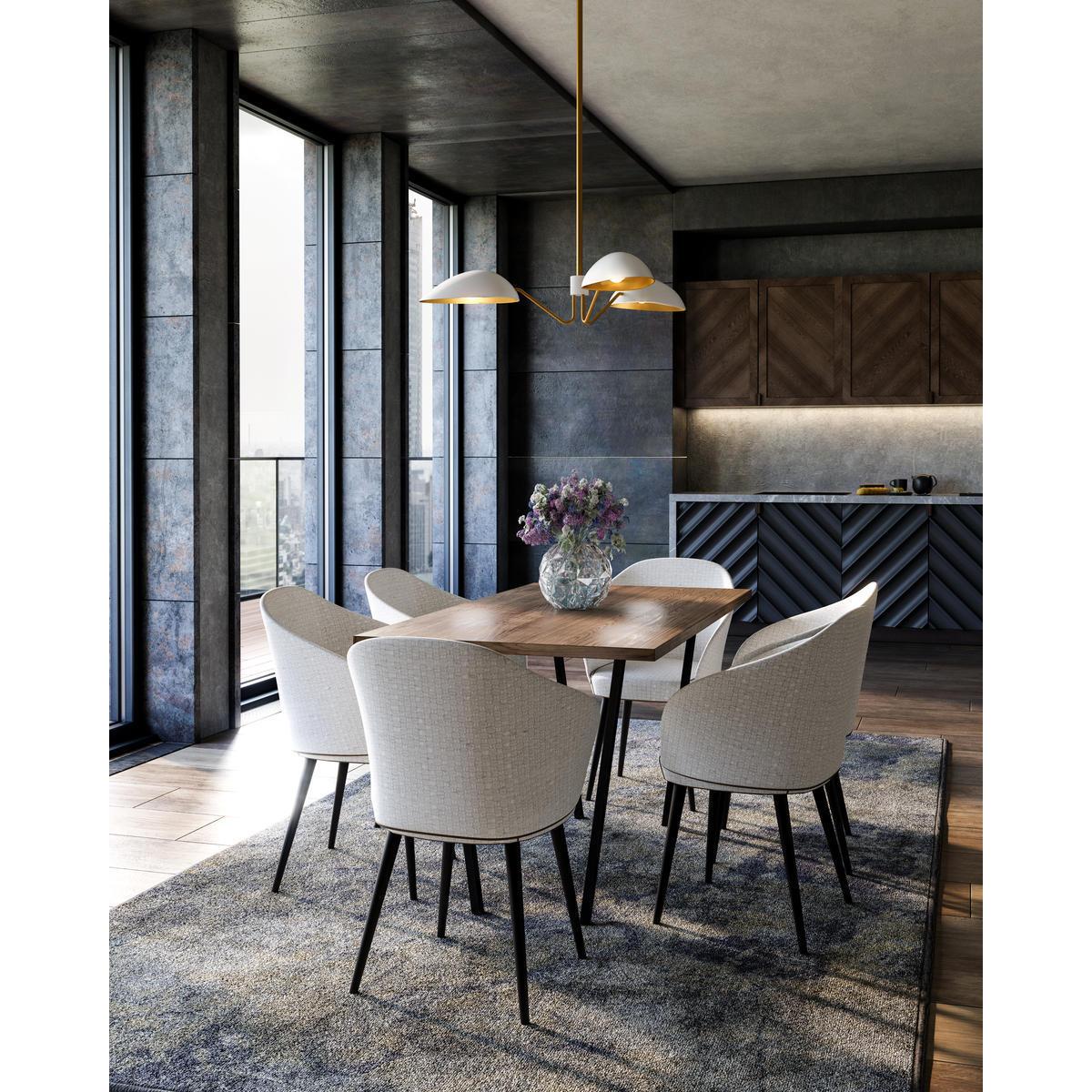 ALORA MOOD Lighting PD550336WHAG Oscar 36-in Pendant, 3 Lights, Modern Curves, Aged Gold/White