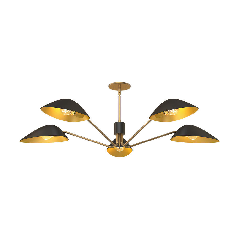 ALORA MOOD Lighting PD550545MBAG Pendant, 5 Lights, Aged Gold/Matte Black