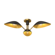ALORA MOOD Lighting SF550332MBAG Oscar 32-in Semi Flush Mount, 3 Lights, Aged Gold/Matte Black