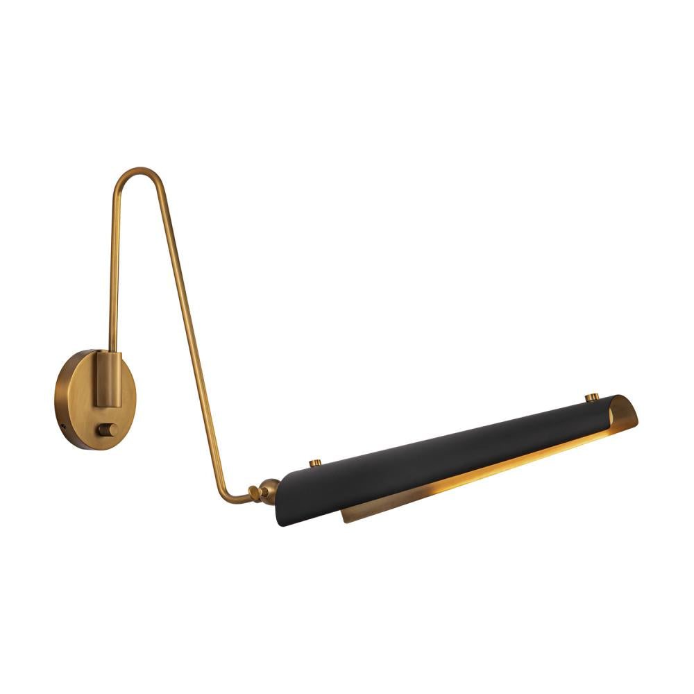 ALORA Lighting Osorio WV347104MBVB Wall/Vanity Light Fixture, UL Damp Rated, Matte Black/Vintage Brass
