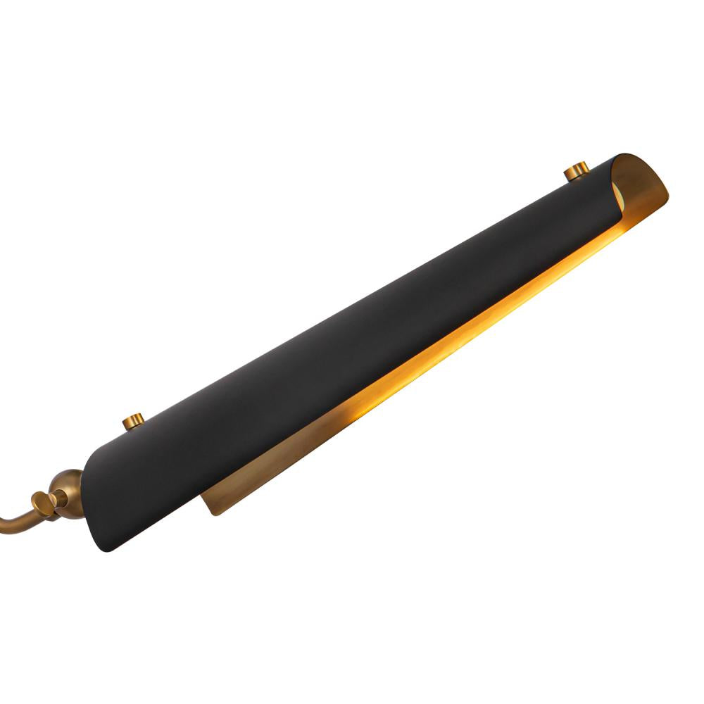ALORA Lighting Osorio WV347104MBVB Wall/Vanity Light Fixture, UL Damp Rated, Matte Black/Vintage Brass