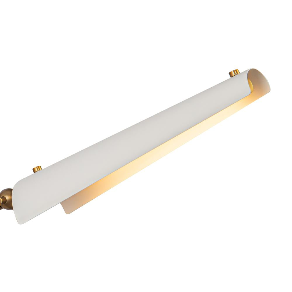 ALORA Lighting Osorio WV347104MWVB Vanity Light Fixture, UL Damp Rated, Matte White/Vintage Brass