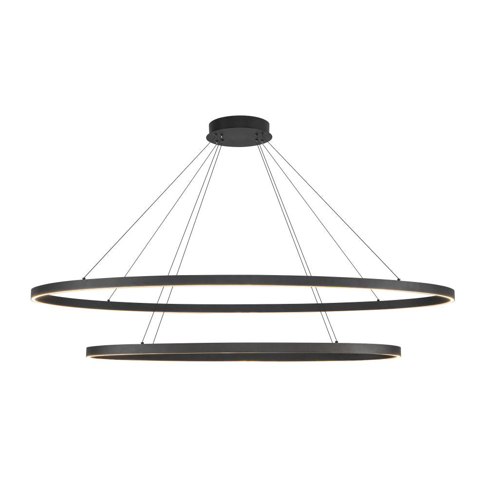 Kuzco Ovale CH79253-BK 2 Layer Black LED Chandelier, UL Damp Rated, Black