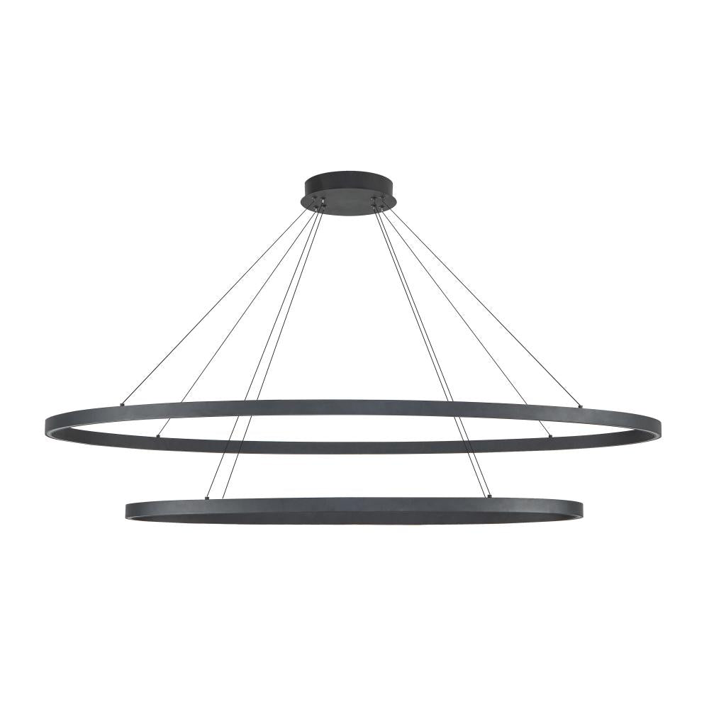 Kuzco Ovale CH79253-BK 2 Layer Black LED Chandelier, UL Damp Rated, Black