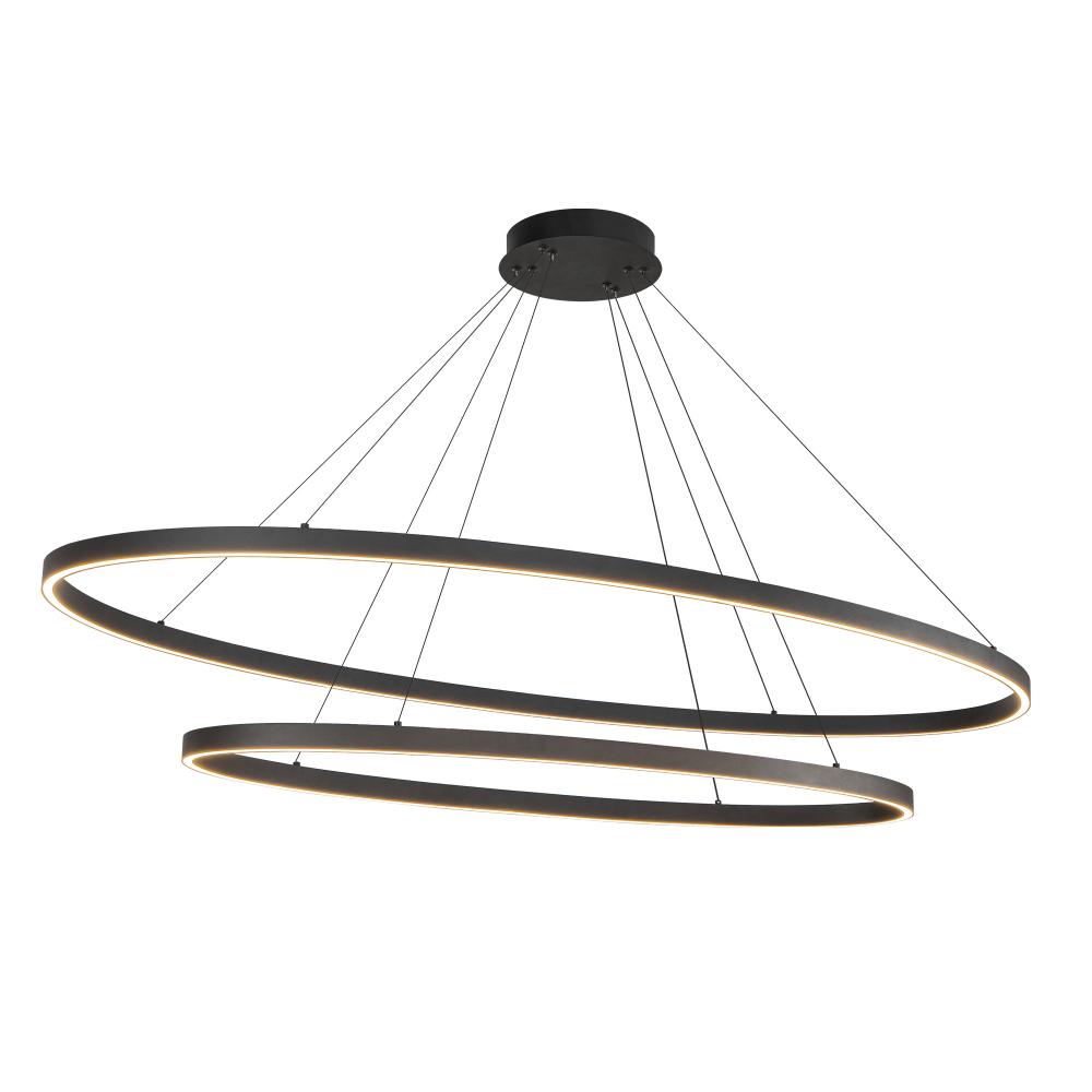 Kuzco Ovale CH79253-BK 2 Layer Black LED Chandelier, UL Damp Rated, Black