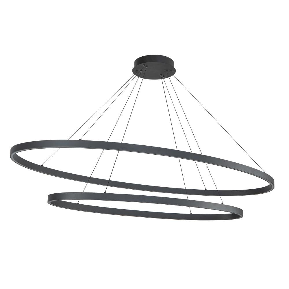Kuzco Ovale CH79253-BK 2 Layer Black LED Chandelier, UL Damp Rated, Black