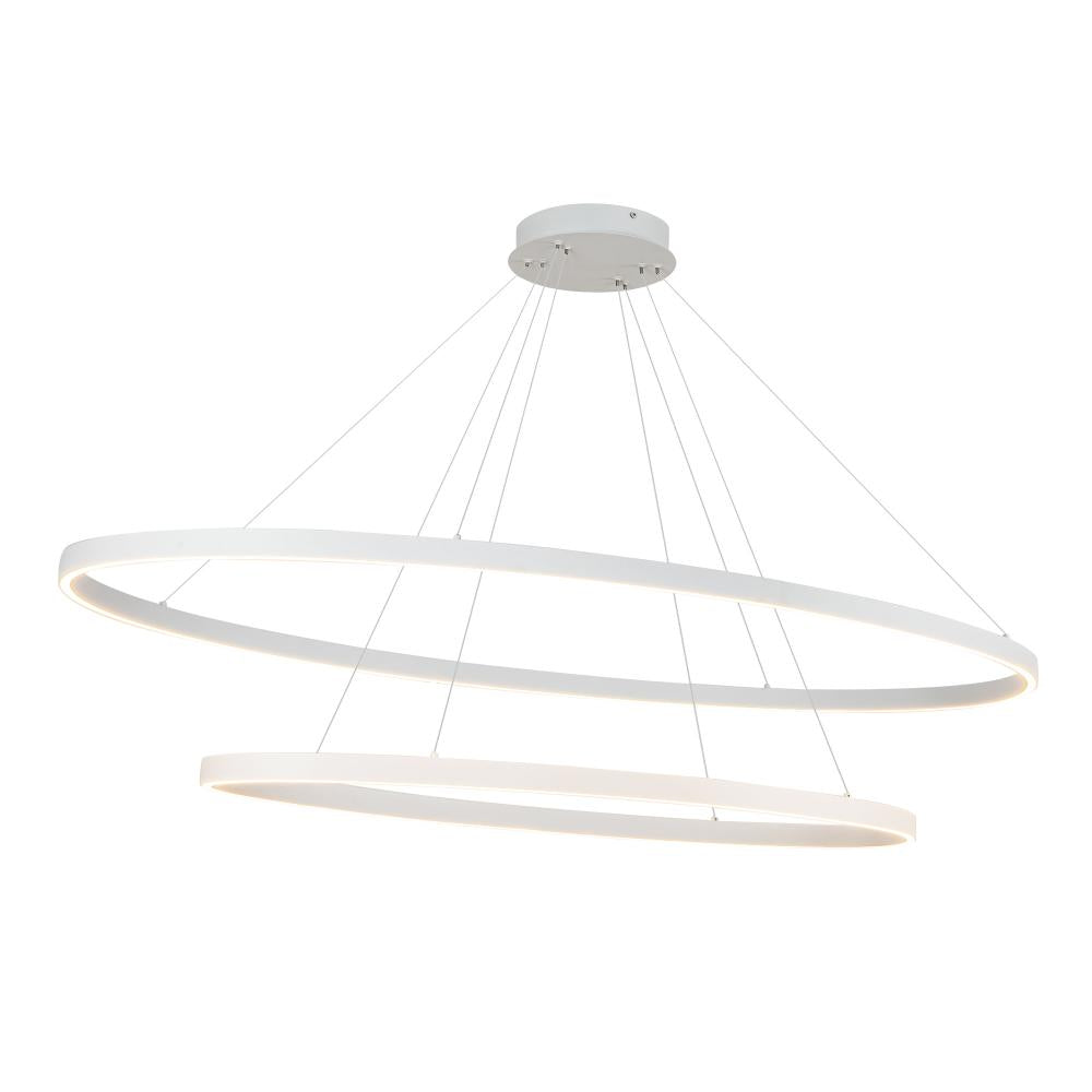 Kuzco Lighting CH79253-WH Ovale 2 Layer White LED Chandelier, UL Damp Rated, White