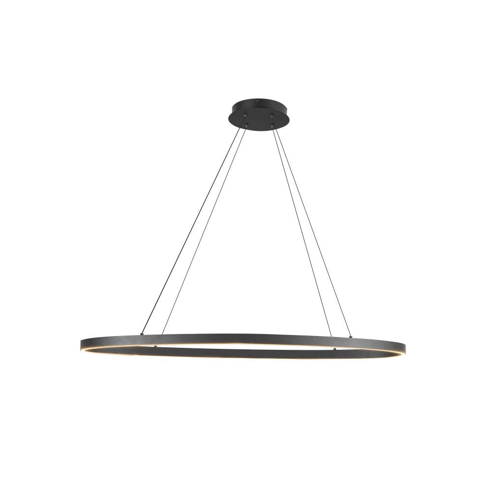 Kuzco LP79140-BK Ovale 40-in LED Linear Pendant, UL Damp Rated, Black