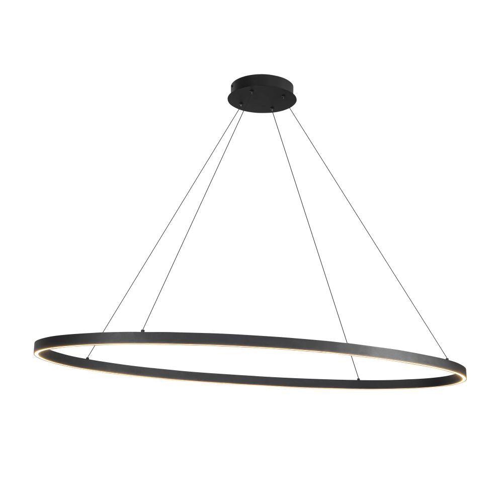 Kuzco Ovale 53-in Black LED Linear Pendant, UL Damp Rated, Black