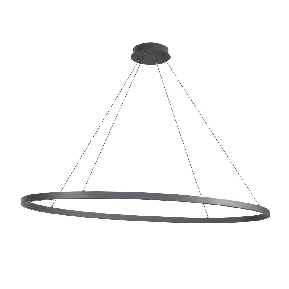 Kuzco Ovale 53-in Black LED Linear Pendant, UL Damp Rated, Black