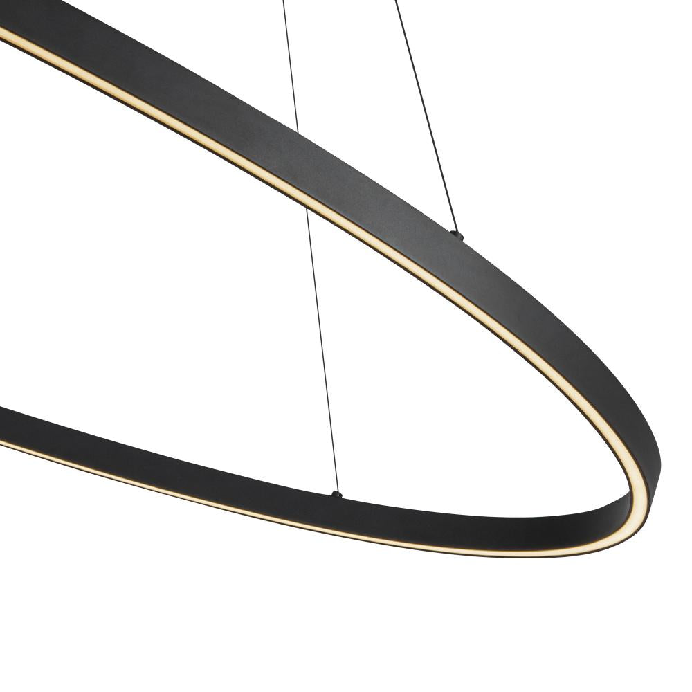 Kuzco Ovale 53-in Black LED Linear Pendant, UL Damp Rated, Black