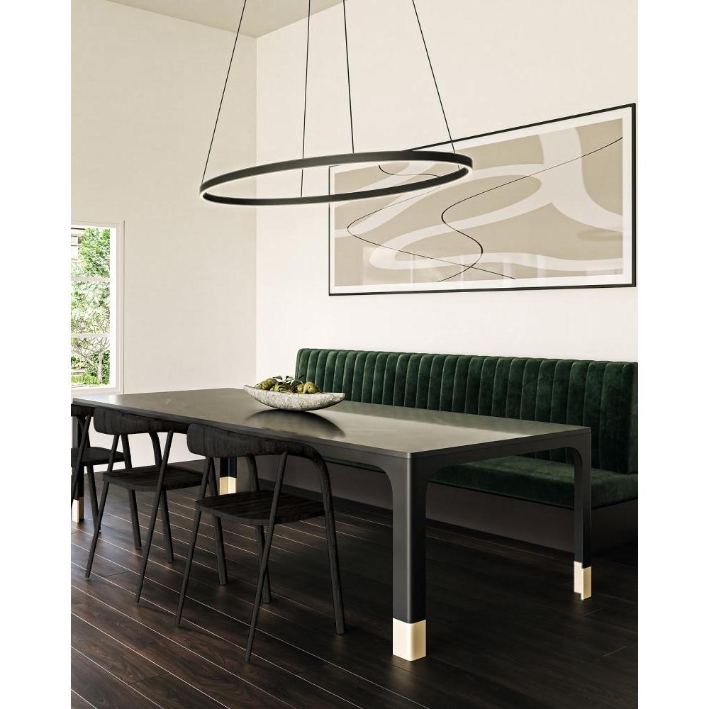 Kuzco Ovale 53-in Black LED Linear Pendant, UL Damp Rated, Black