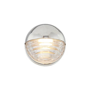 ALORA Lighting Palais WV330106PNCR Wall/Vanity Light Fixture, UL Damp Rated, Polished Nickel/Ribbed Glass