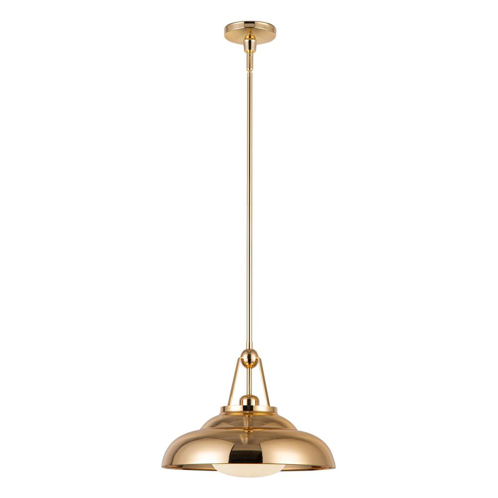 ALORA Lighting PD344014PBGO Pendant Light Fixture, UL Listed, Polished Brass/Glossy Opal