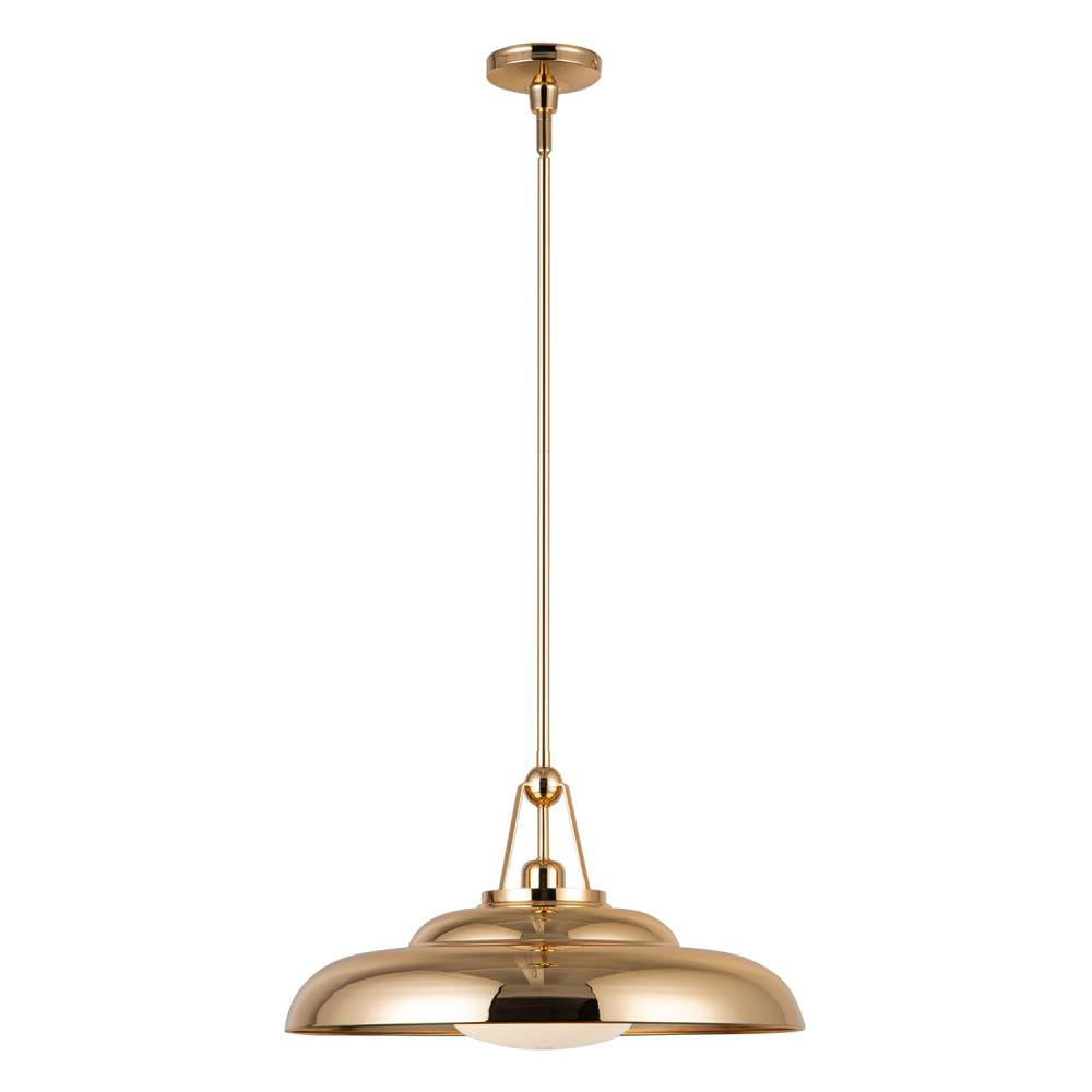 ALORA Lighting PD344020PBGO Pendant, 1 Light, Polished Brass/Glossy Opal