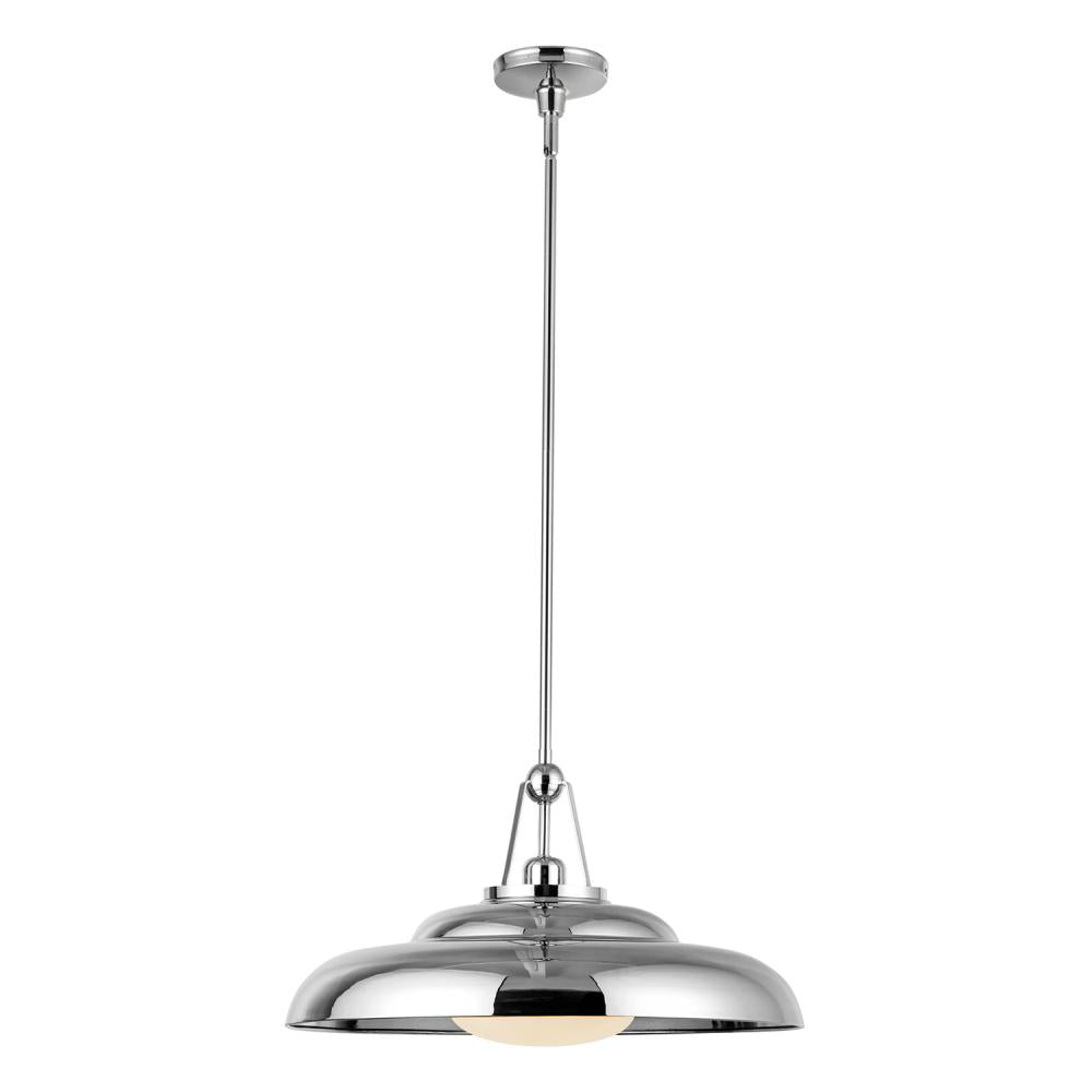ALORA Lighting PD344020PNGO Pendant, 1 Light, Polished Nickel/Glossy Opal