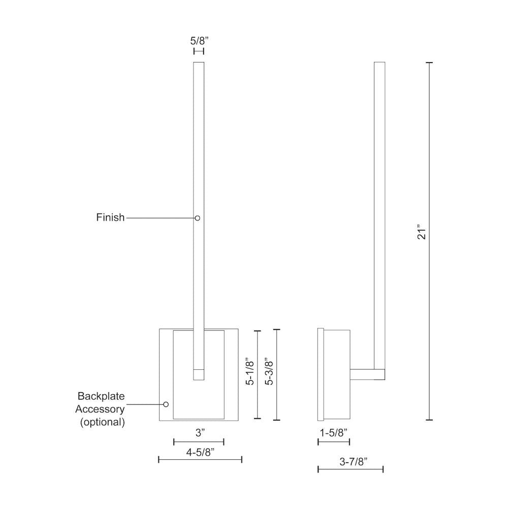 Kuzco Lighting WS25118-BN Wall Sconce, UL Damp Rated, Brushed Nickel
