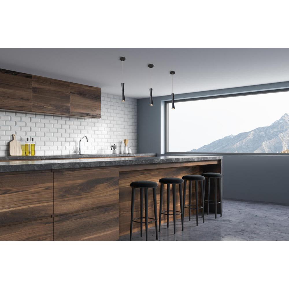 Kuzco Lighting Robson 12-in Black LED Pendant, UL Damp Rated, Black