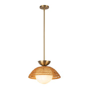 ALORA MOOD Lighting PD490114BGOP Pendant, 1 Light, Brushed Gold/Opal Glass