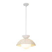 ALORA MOOD Lighting PD490114WHOP Pendant Light Fixture, UL Damp Rated, White/Opal Glass