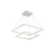 Kuzco Lighting CH88224-WH Piazza 24-in White LED Chandelier, UL Damp Rated, Matte Powder-Coated