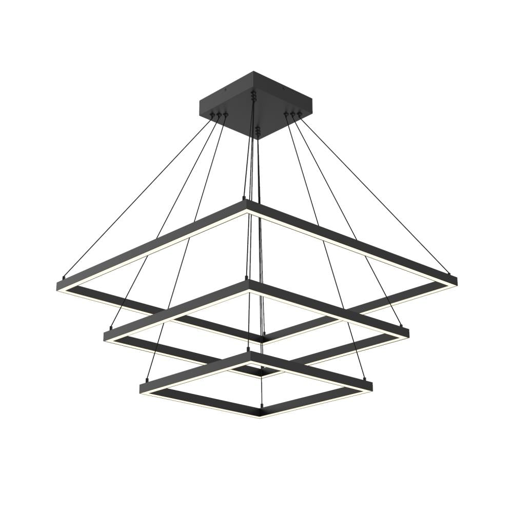 Kuzco Lighting CH88332-BK Piazza 32-in Black LED Chandelier, UL Damp Rated, Black