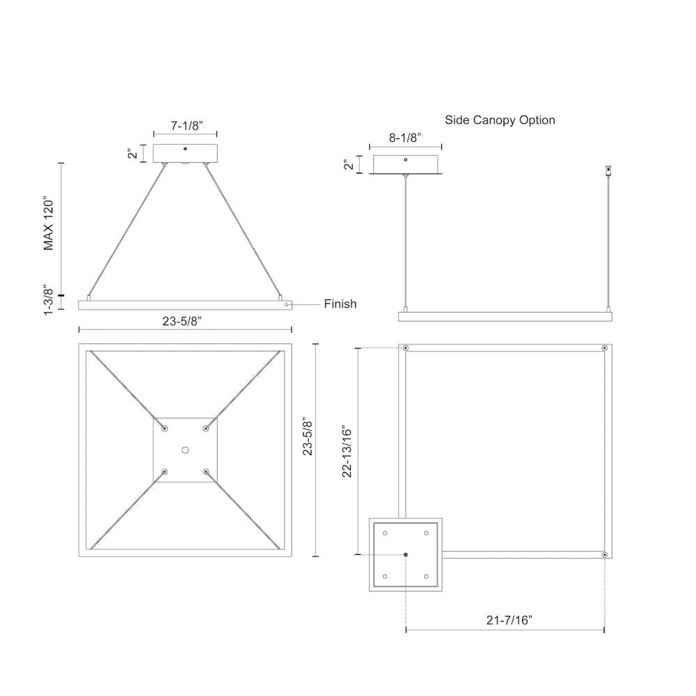 Kuzco Lighting PD88124-WH Pendant, 24-in, White LED, Matte Powder-Coated Finish