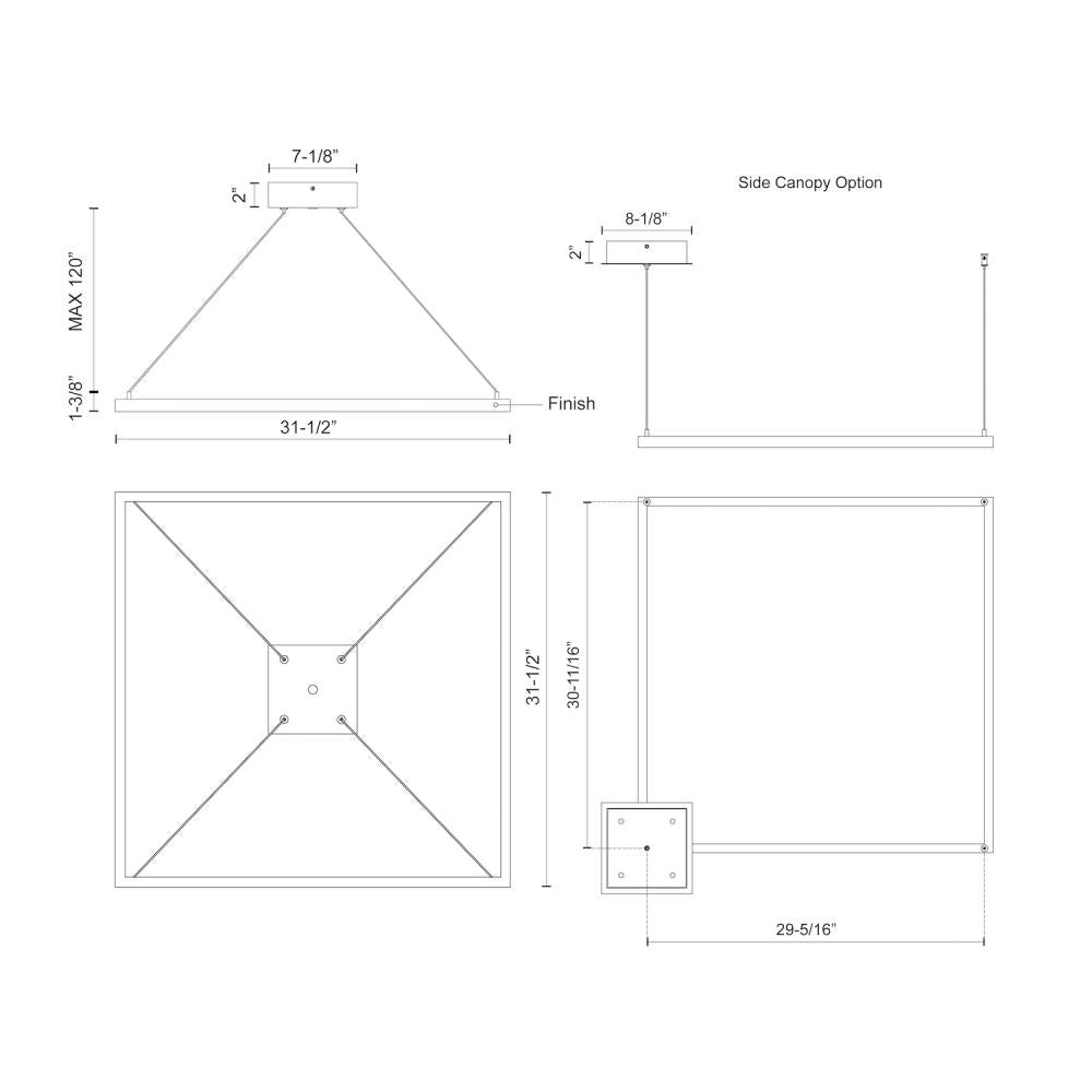 Kuzco Lighting PD88132-WH Pendant, 32-in, LED, White