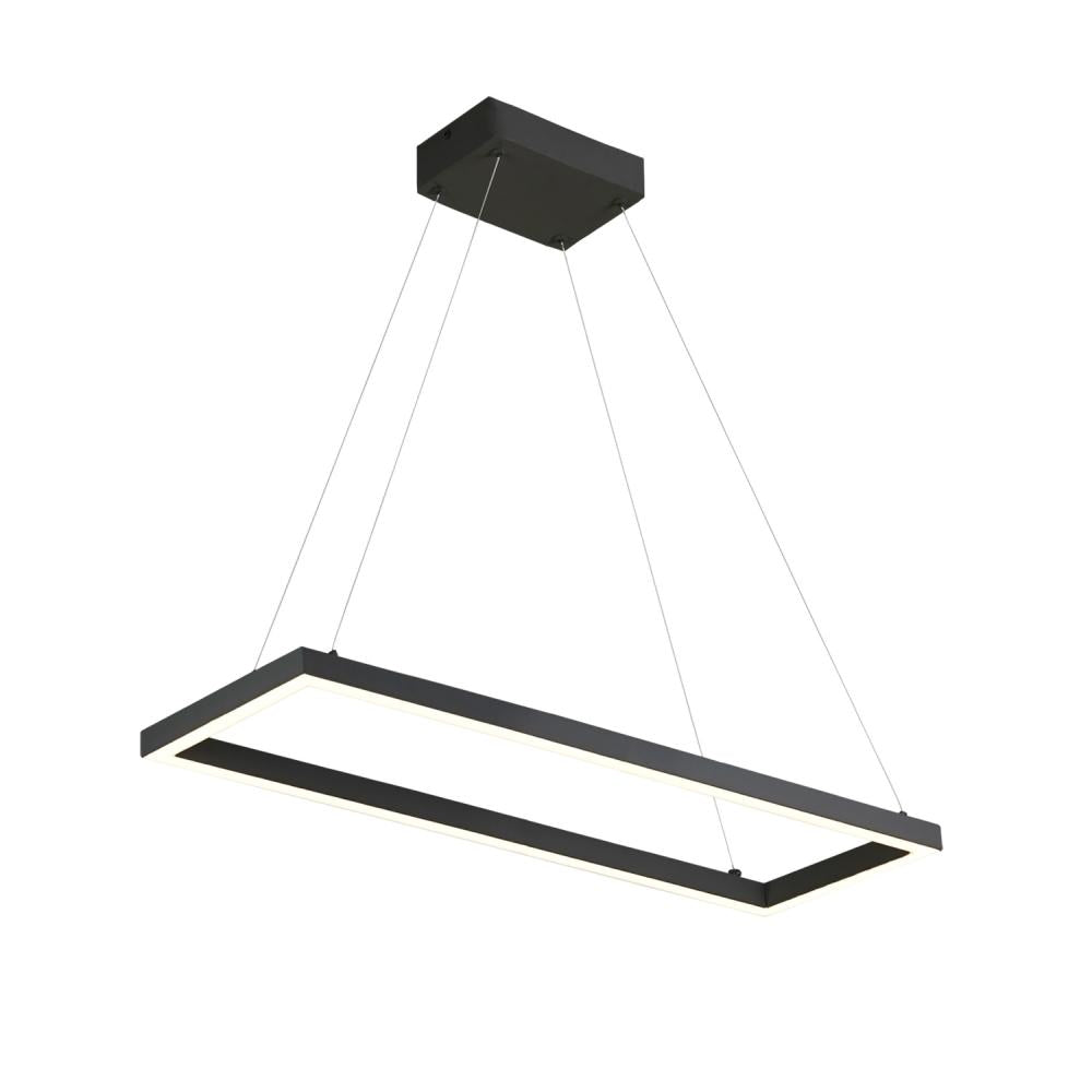 Kuzco PD88530-BK Pendant Light Fixture, 30-in Rectangular LED, Black