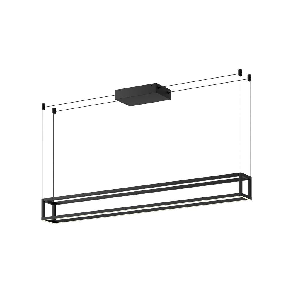 Kuzco Lighting LP45548-BK-UNV Plaza LED Linear Pendant, UL Damp Rated, Black