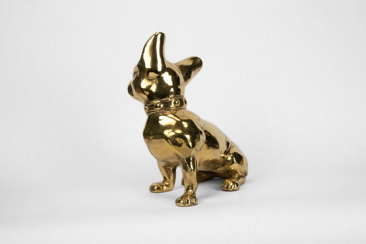 French Bulldog or "Frenchie" Dog Sculpture in Brass