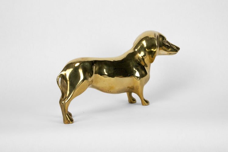 Dachshund Sculpture in Brass