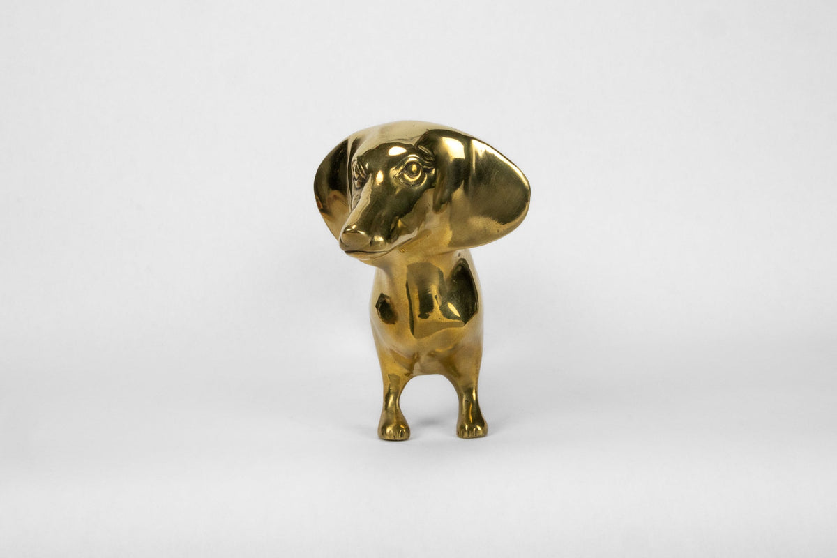 Dachshund Sculpture in Brass
