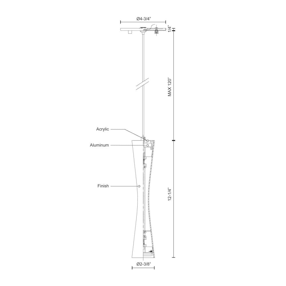 Kuzco Robson PD42502-BN Pendant, Brushed Nickel, LED