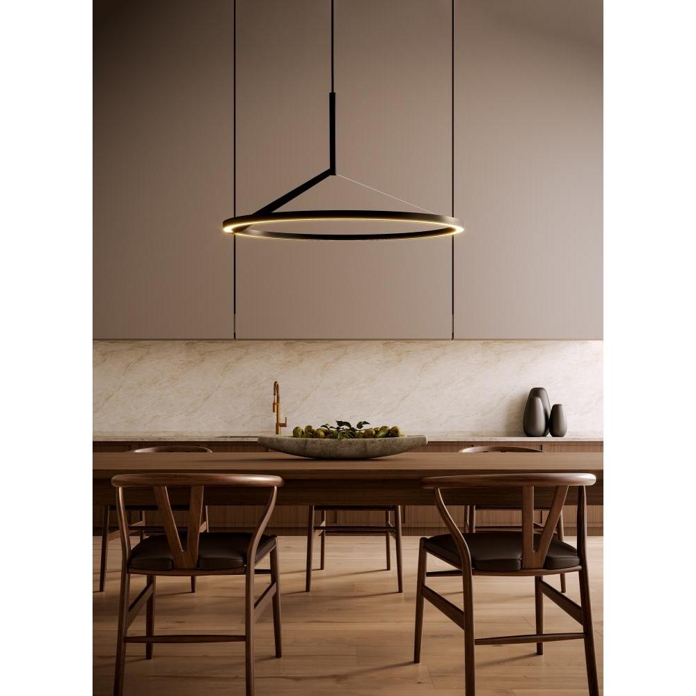 Kuzco Roda PD27731-BK-3WCCT-UNV Pendant Light Fixture, UL Damp Rated, Black